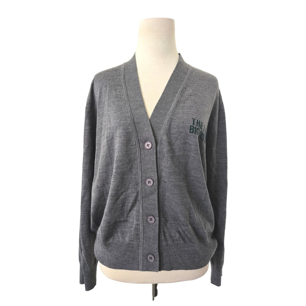 NWT The Tiny Big Sister Lara Cardigan Grey Melange 100% Wool V-Neck Size 38 NEW